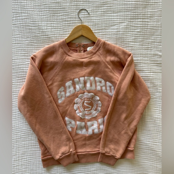 Sandro Sweaters - Sandro Paris Coral Sweatshirt with White Logo